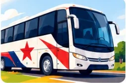 Ilustração de ônibus da caravana